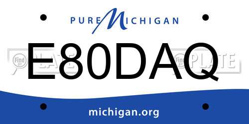 E80DAQ Michigan License Plate