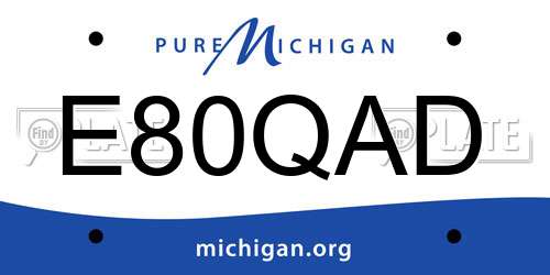 E80QAD Michigan License Plate