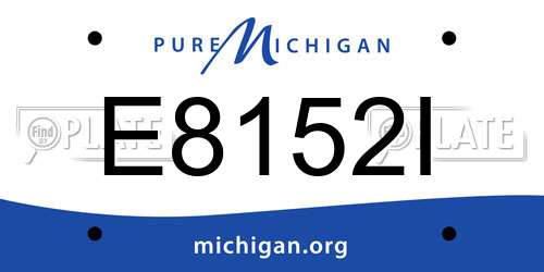 E8152I Michigan License Plate