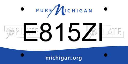 E815ZI Michigan License Plate