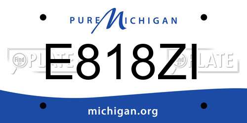 E818ZI Michigan License Plate