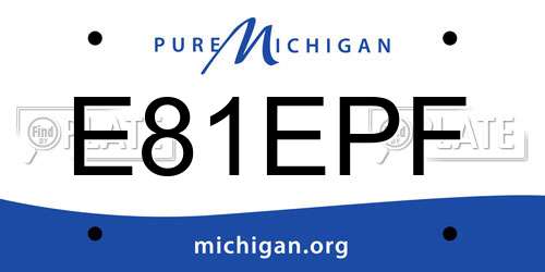 E81EPF Michigan License Plate