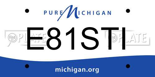E81STI Michigan License Plate