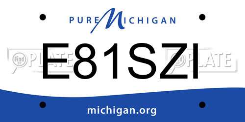 E81SZI Michigan License Plate