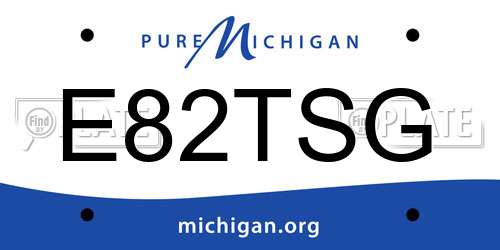 E82TSG Michigan License Plate