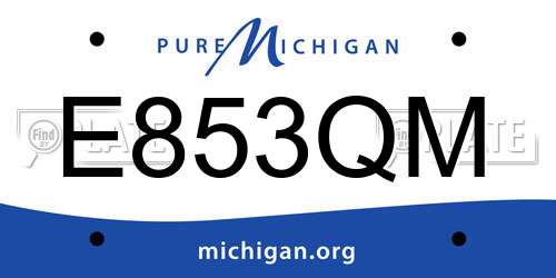 E853QM Michigan License Plate