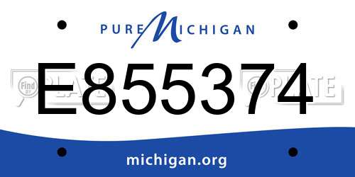 E855374 Michigan License Plate