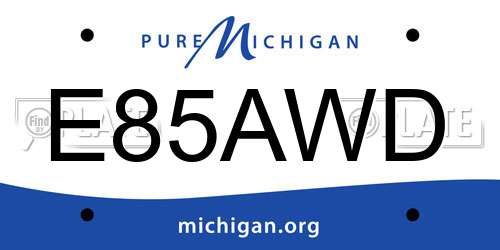 E85AWD Michigan License Plate