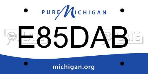 E85DAB Michigan License Plate
