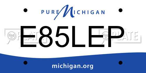E85LEP Michigan License Plate