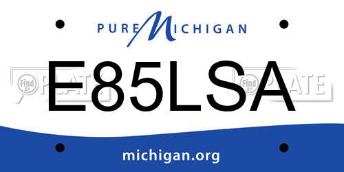 E85LSA Michigan License Plate