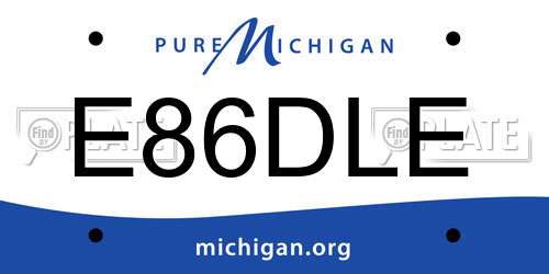 E86DLE Michigan License Plate