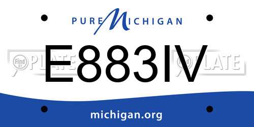E883IV Michigan License Plate