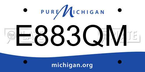 E883QM Michigan License Plate