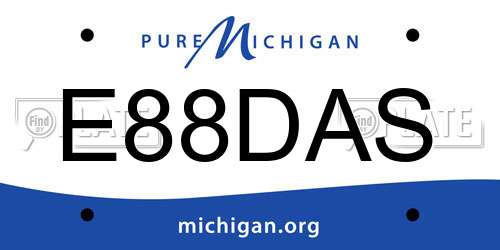 E88DAS Michigan License Plate