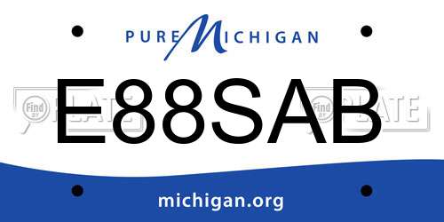 E88SAB Michigan License Plate