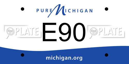 E90 Michigan License Plate