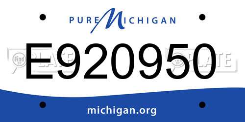 E920950 Michigan License Plate