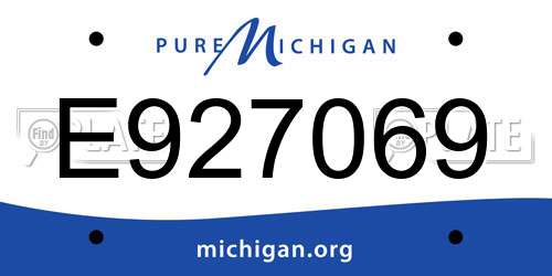 E927069 Michigan License Plate