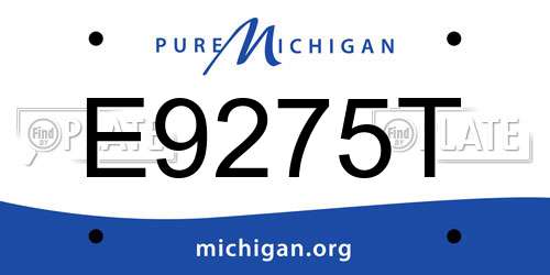 E9275T Michigan License Plate