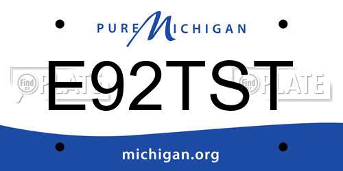 E92TST Michigan License Plate