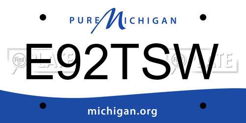 E92TSW Michigan License Plate