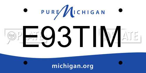 E93TIM Michigan License Plate