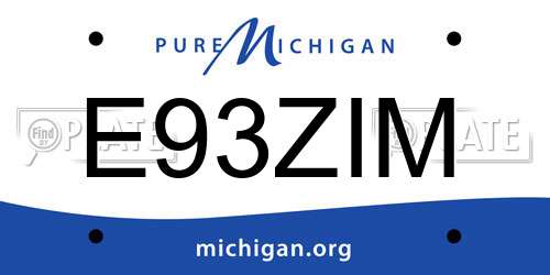 E93ZIM Michigan License Plate