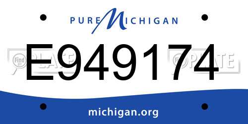 E949174 Michigan License Plate
