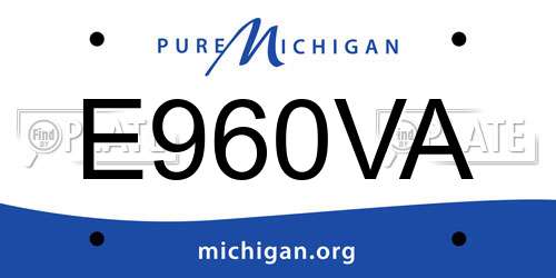 E960VA Michigan License Plate