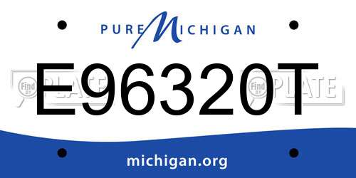 E96320T Michigan License Plate