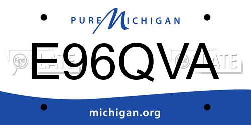 E96QVA Michigan License Plate