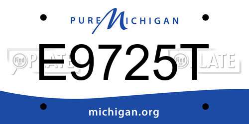 E9725T Michigan License Plate