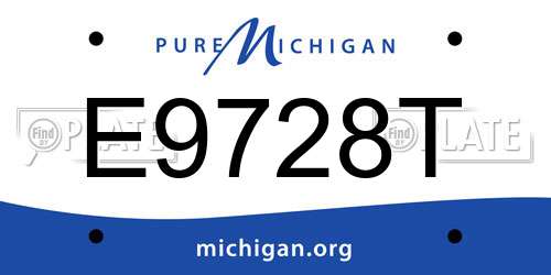 E9728T Michigan License Plate