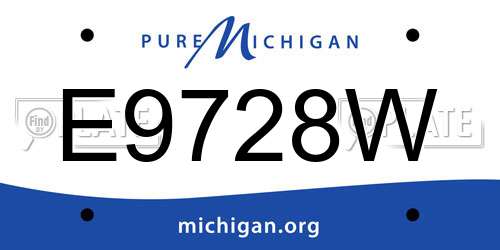 E9728W Michigan License Plate