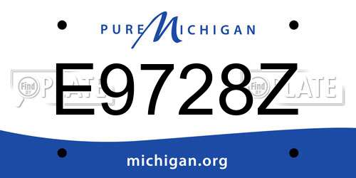 E9728Z Michigan License Plate