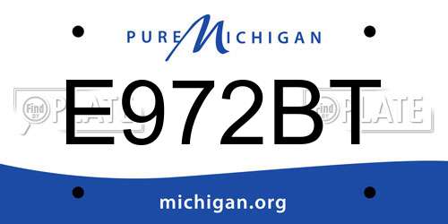 E972BT Michigan License Plate
