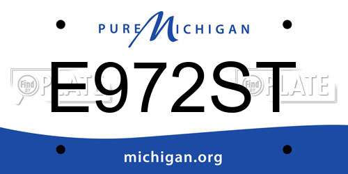 E972ST Michigan License Plate