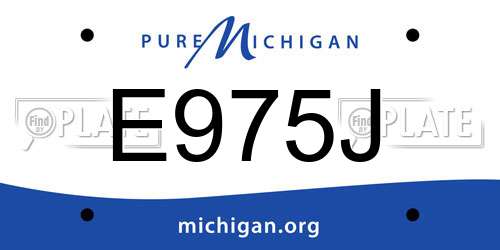 E975J Michigan License Plate
