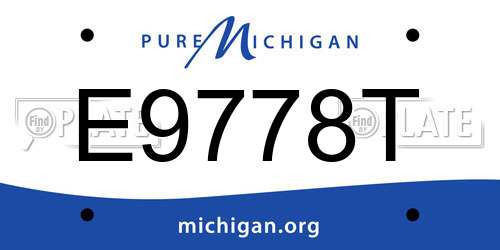E9778T Michigan License Plate