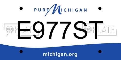 E977ST Michigan License Plate