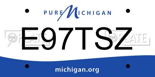 E97TSZ Michigan License Plate