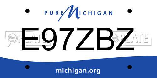E97ZBZ Michigan License Plate