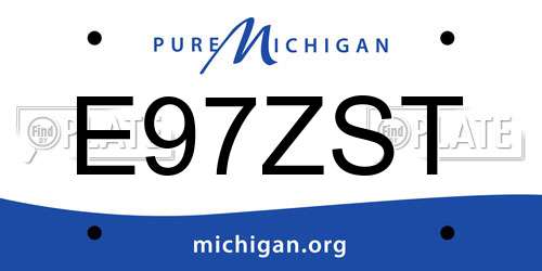 E97ZST Michigan License Plate