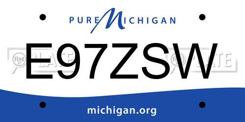 E97ZSW Michigan License Plate