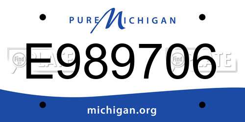 E989706 Michigan License Plate