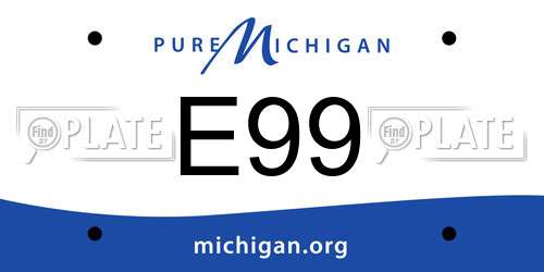 E99 Michigan License Plate