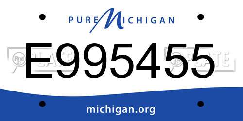 E995455 Michigan License Plate