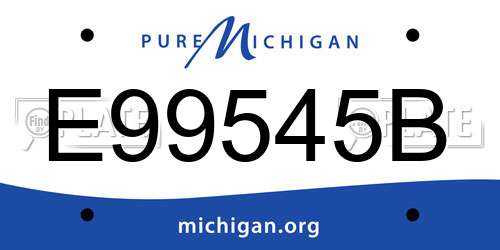 E99545B Michigan License Plate