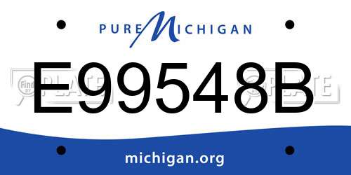 E99548B Michigan License Plate